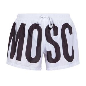 Moschino Mens Logo Swim Shorts / White